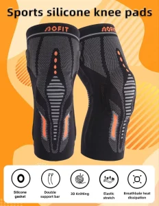 Elastic Breathable Knee Sleeve Compression Knee Support Non Slip Knee Protector for Cycling Hiking Sports Knee Brace