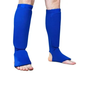 Elastic Cloth Professional Protection Compression Shin Guards For Judo Kickboxing Muay Thai Training