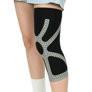 Elastic Compression Knee Brace with Silicone Anti slip Strips Breathable Knee Support Sleeve
