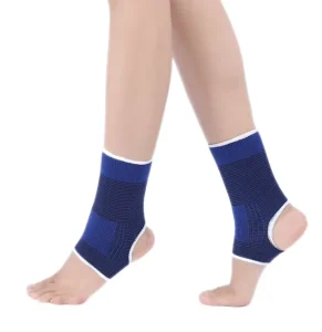 Elastic Knitted Compression Breathable Stabilize Relieve Pain Reduce Swelling Contrast Color Trim Open heel Ankle Support Brace