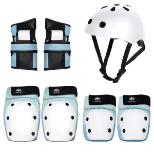 Elbow Knee Pads Wrist Guard ABS Skateboard Ski Skating Roller Protective Gear Helmet Set