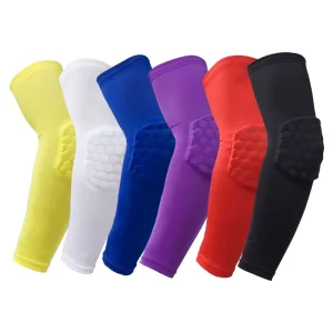 Elbow Support Brace Honeycomb Elbow Pad Anti Collision High Elastic Basketball Arm Sleeve Protective Gear Sizes S XL Universal