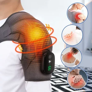 Electric Heating Massager Shoulder Pad 5000mAh Rechargeable 2 in 1 Heating Vibration Massage Shoulder Protector