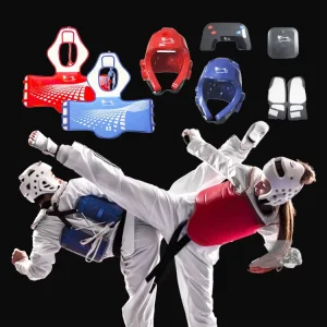 Electronic Protective Gear Taekwondo PU Material Electronic Foot Cover Head Guard Custom Taekwondo Outfit for Match Train