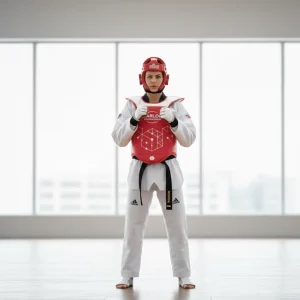 Electronic Taekwondo Chest Guard & Headgear Set Wireless Scoring System Professional Martial Arts Body Protector Equipment