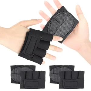 Embossed SBR Sports Wrist Guards Four-Finger Sleeves Anti-Slip Wear-Resistant Weightlifting Barbell Fitness Deadlift Gloves
