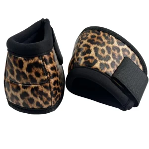 Equestrian Equipment Custom Leopard Prints PU Leather Neoprene Horse Bell Boots