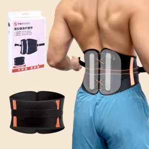 Ergonomic Lumbar Support Belt with Dual Slide Buckle for Weightlifting Squats & Back Pain Relief