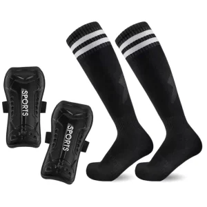 Essential Fitness Safety Equipment Breathable Adjustable Lightweight Soccer Shin Guards Long Socks Customizable Unisex Teenagers