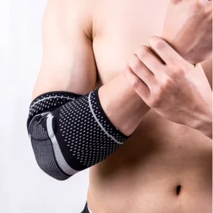 Extended Knitted Elbow Pads, Compression Arm Sleeves, Badminton, Breathable, Sweat-wicking, Support, 100% Polyester, Basic Protection