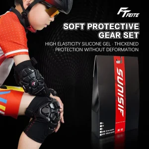 FT OEM Inline Roller Skate Protective Gear Safety Knee Pads Adjustable Soft Shell Sports Elbow Pads Kids Children Roller Shoes