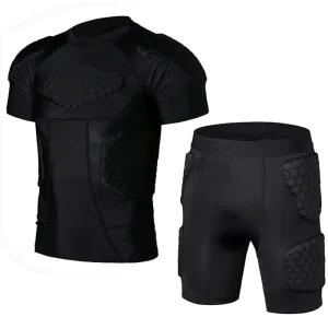 Factory Adult Football Protective Gear Youth Padded Compression Shirt and Shorts for Men Women Rugby Jersey Training Short