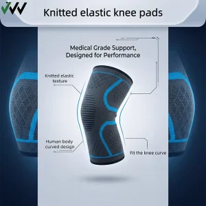 Factory Custom Logo Knee Brace Soft Compression Breathable Elastic Nylon Unisex for Running Cycling Gym Fitness Protection