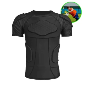 Factory Custom Men’s Padded Compression Shirt Boys Youth Protective Top Rib Chest Protector Wear for Football Paintball Baseball