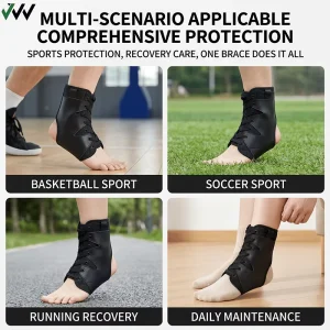 Factory Custom Nylon Compression Ankle Strap Support Brace Adjustable Breathable Unisex Comprehensive Protection Foot Sleeve