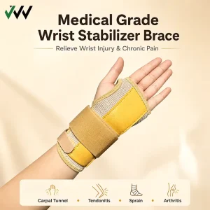 Factory Custom Yellow Wrist Brace Medical Grade Flexible Support Wrap on Design Specially Designed for Wrist Rehabilitation