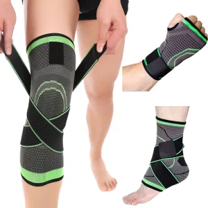 Factory Direct Knitted Compression Support Set Knee Ankle Wrist Brace with Adjustable Straps for Pain Relief Injury Recovery