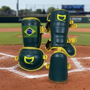Factory Direct OEM ODM Custom PU Leather Protector Baseball Elbow Guard Leg Guard Shin Guard Set Teenager Universal Green 50 Pcs