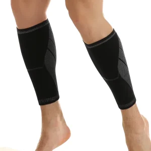 Factory Direct Supply Elastic Breathable Knitted Calf Compression Support Sleeve for Running Cycling Shin Splint Support