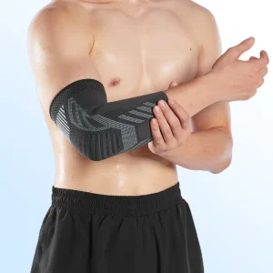 Factory Direct Supply Elastic Fabric Anti Slip Knitted Elbow Brace Compression Sleeve for Tendonitis Pain Relief