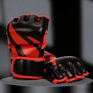 Factory MMA Gloves Martial Arts Boxing Gloves Half Finger Fingerless Hook and Loop Closure Adult Training Gloves