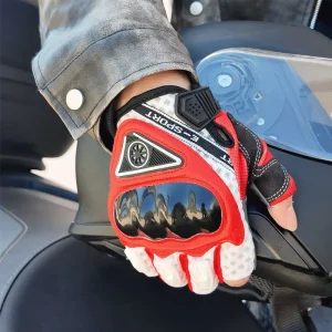 Factory OEM ODM Summer Breathable Mesh Lightweight Anti slip Motorbike Gloves Half Finger Hard Knuckle Armor for Off Road Dirt