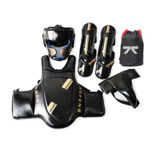 Factory Priced 4 Piece Sanshou Boxing Gear Set Protective Gear Including Helmet Chest Leg Protector for Martial Arts