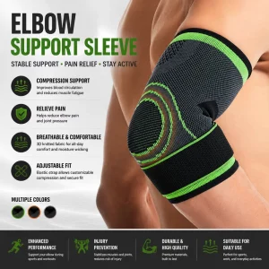 Factory Supply Adjustable Elbow Support Sleeve Compression Brace Breathable Sports Elbow Protector for Fitness