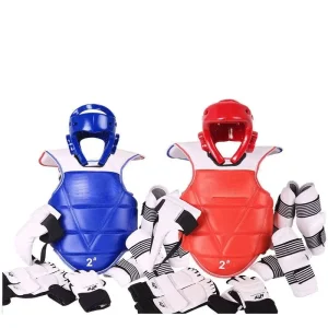 Factory Supply Martial Arts Helmet Chest Guard Shin Guard Sports Protective Taekwondo Protective Gear Set