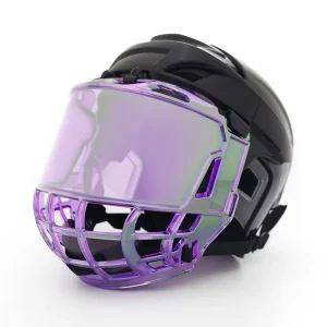 Factory Supported Customizable Revo Green Ice Hockey Helmet With Anti Fog & Anti Scratch Visor Both Sides Protective Gear