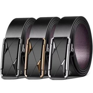 Fashion Pu Leather Belt for Business Jeans Men Leather Belts Leather Man Manufacture Toothless Automatic Adjustment Belt