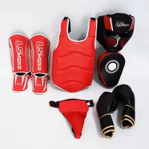 Fashionable Boxing Gear Martial Arts Protective Set Karate Shin Guard Gloves Helmet