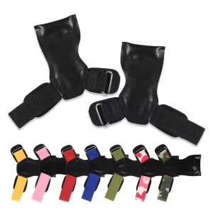 Fitness Wrist Support Gloves Rubber Padded Hand Guards Non Slip Grip Deadlift Assist Straps for Workouts & Lifting
