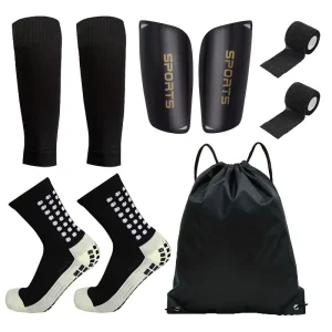 Five Pieces Adult Soccer Training Equipment Summer Outdoor Sports Football Socks Sleeve Shin Guards