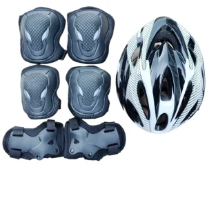 Foam Unisex Combination Sports Protective Gear for Skateboard, Roller Skating, Winter Sports, Hand Wrist Knee Guards & Helmet