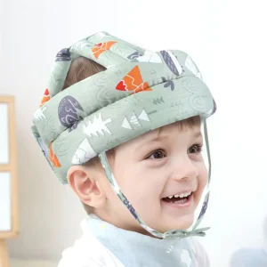 Foldable Cotton Polyester Baby Safety Helmet Padded Soft Head Protector for Walking Toddler Use