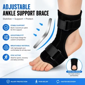 Foot Drop Corrector Ankle Joint Fixator Ankle Sprain Protector Plantar Fascia Brace Comprehensive Protection Adjustable Home