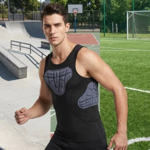 Football Basketball Protective Padded Shirt Moisture Wicking Athletic Apparel Sports Vest