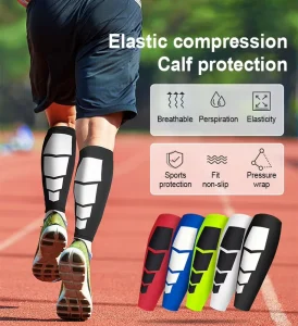 Football Compression Leg Sleeves Non Slip Breathable Elastic Calf And Shin Supports Compression Sleeve