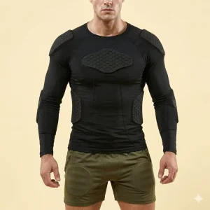 Football Protective Padded Shirt Honeycomb Pads Breathable Mesh for Collision Sports Protective Gear