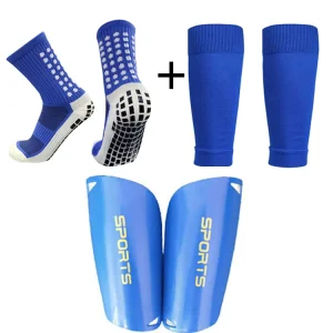 Football Shin Guard Sleeves With Pads Anti Slip Socks Protective Gear Random 2set Stocking
