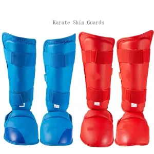 For Wesing WKF Approved Lightweight Soft Leather Karate Shin and Instep Guard