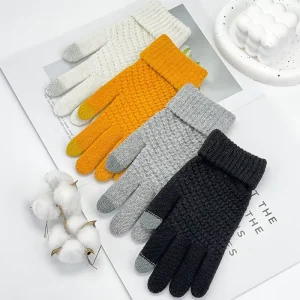 Frost Wind Guard Gloves Anti Slip Pad Thick Responsive Mono Tone Textile for Ladies Gentlemen Motorbike for Snow Day
