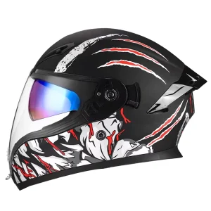 Full Face Motorcycle Helmet Dual Lens ABS Material Drinking Water Helmet