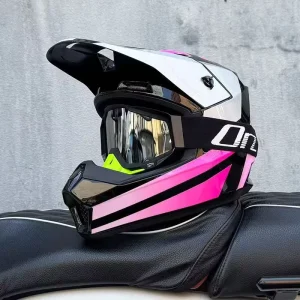 Full Face Off Road Helmet for Adults with Goggles Ideal for MTB Downhill ATV & Karting