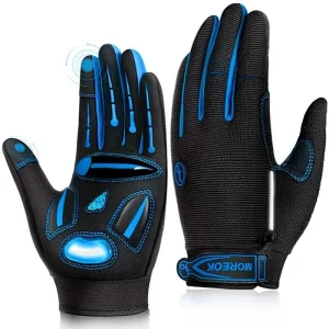 Full Finger Touchscreen Cycling Gym Racing Biker Gloves Shock Absorbent Wear Resistant Non Slip Hook Loop Closure Outdoor Sports