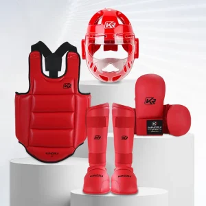 Full Karate Gear Set Includes Protective Gear Helmet Shin Guards Gloves Guard