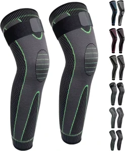 Full Leg Compression Brace Nylon Spandex Long Leg Powerlifting Knee Sleeves For Running Sports Arthritis Knee Pain Relief