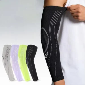Full Length Knit Compression Arm Sleeve Gradient Pressure Arm Support Non slip Elastic Arm Protector for Workout Recovery