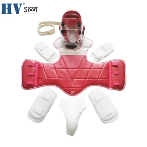 Full Sets WTF Taekwondo Protector Set Martial Arts Protective Gear PU Leather Customizable Colors Unisex